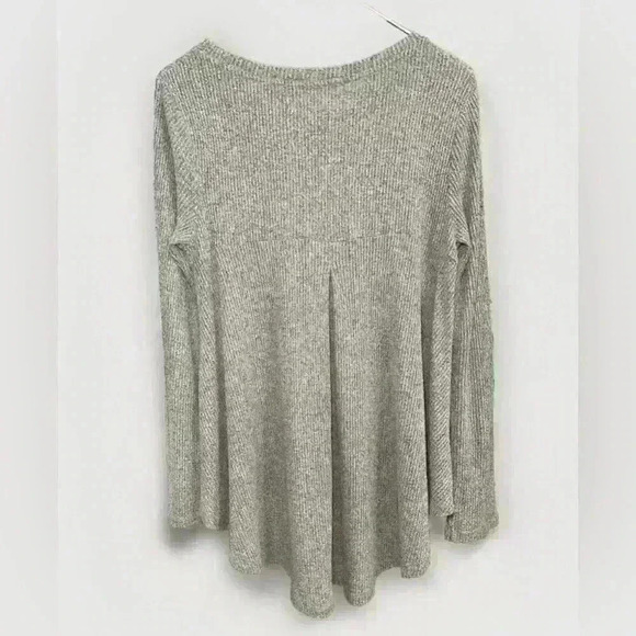 Philosophy Tan Sweater Scoop Neck Long Sleeve Pleated Long Back Size S - Picture 2 of 4